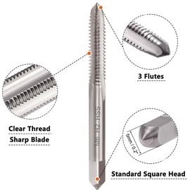 Saipor M6 X 1.0 Metric Tap and Die Set M6 X 1mm HSS Straight Fluted Machine Thread Right Hand Screw Tap and Round Threading Die