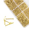 Rrina 1200Pcs Small Tiny Nails Carbon Steel Brass Plated for
