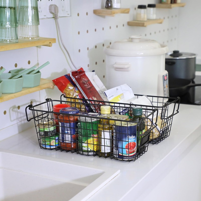 4 Pack [ XL Large ] STACKABLE Wire Baskets for