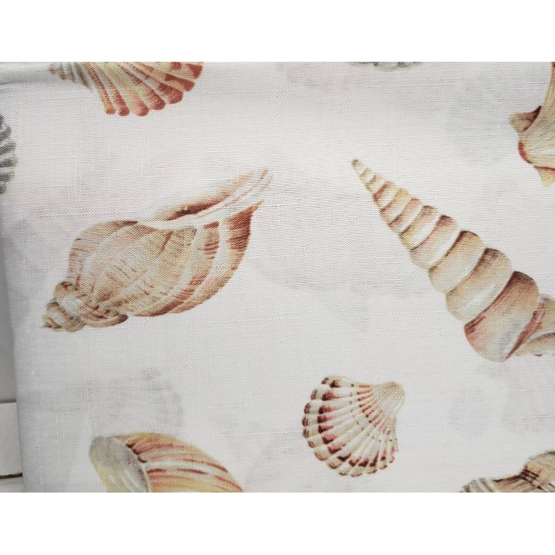 Benson Mills Printed Fabric Tablecloth 60"x84" Oval (6-8 people) SEALIFE,SEASHELS,SEASIDE,BM