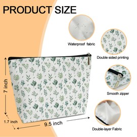 Summer Makeup Bag Small Cosmetic Bag Aesthetic Makeup Bag Green Makeup Bag Small Makeup Pouch for Purse Toiletry Bags for Women Travel Skincare Bag Small Cosmetic Pouch Boho Accessory Bag (JRM628)