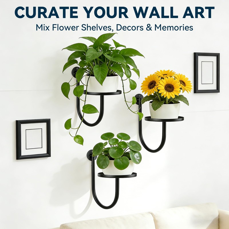 Wall Planters for Indoor Plants, 3 Pack Wall Mounted Plant