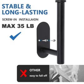 Curtain Tiebacks Hooks Wall Mounted, Curtain Holdbacks Screw-in, Curtain Holders for Drapes, Curtain Pull Backs, Curtain Tie Backs 304 Stainless Steels, 2pcs Black