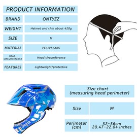 Kids Full Face Bike Helmet Kids Helmet with Detachable Chin Guard Toddler Safety Helmet for MTB Skateboarding Scooter Roller Skating Cyclings