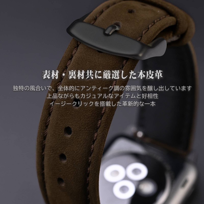 [ANNEFIT] Genuine Leather Watch Band, 0.7 inch (18 mm), 0.8