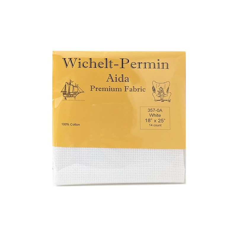 White Premium Aida Cloth for Cross Stitch- 14ct, 18 x