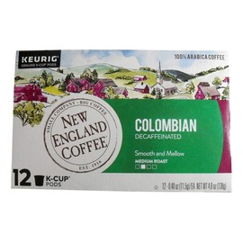 New England Coffee Columbian Decaffienated K-Cup Pods Pack of 12