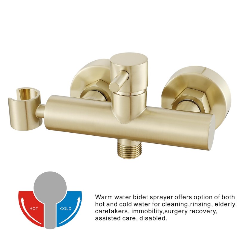 Gaosin Brushed Gold Handheld Bidet Sprayer Warm Water Bidet Hand