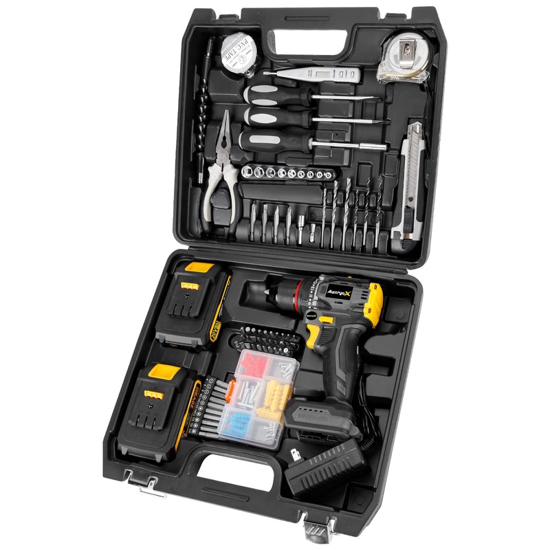 AwxryoX Brushless Compact Drill Tool Set, 60N.m 20V Cordless Drill