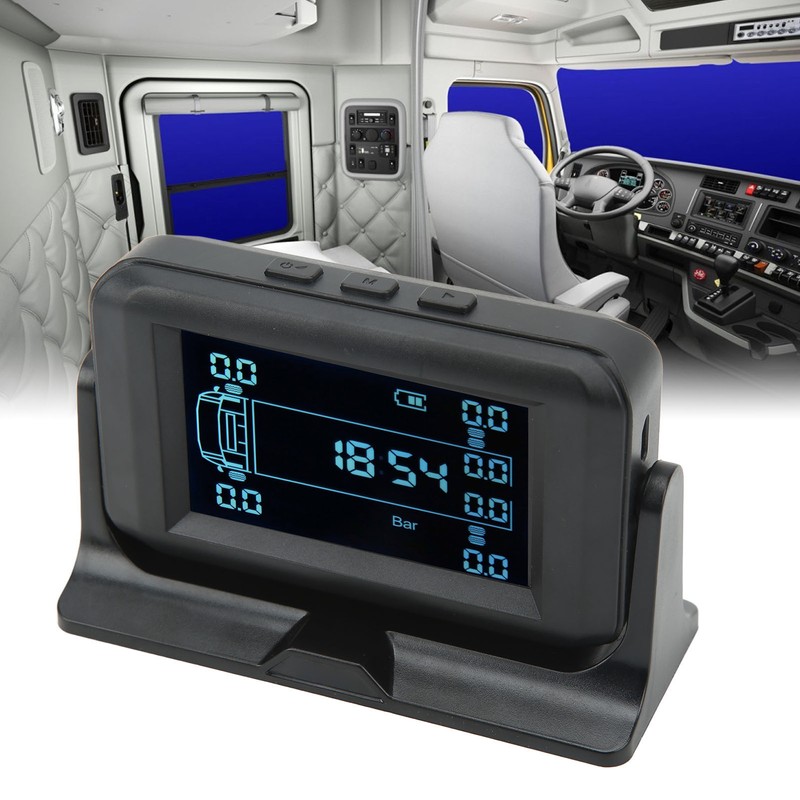 12 Wheel Tire Pressure Monitor 4 Alarm Modes DC 5V