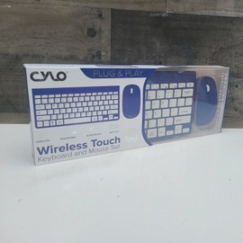 Cylo Metallic Blue Wireless Keyboard & Mouse Combo Ergonomic Scissor Key Anti slip