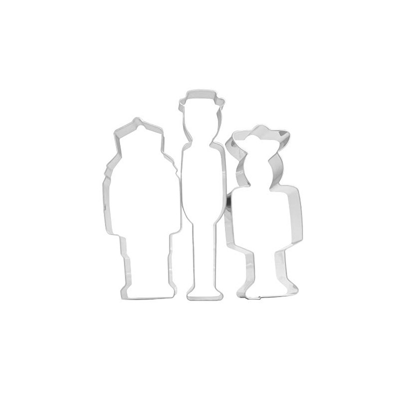 Soldier/Policeman/Sergeant Cookie Cutter Set - 3 Piece - Stainless Steel