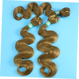 Beavorty Synthetic Hair Extensions 3 Piece Body Wave Hair Bundles Human Hair Weave Wave Weft 16 Length