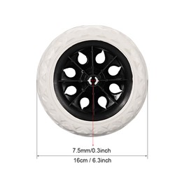 sourcing map Shopping Cart Wheel Replacement 6.5 Inch Dia Rubber Foaming Black 2pcs (Load Capacity 22Lbs Each)
