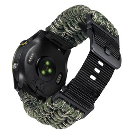 BINLUN Compatible with Garmin Watch Band 20mm 22mm 26mm, Heavy-Duty Braided 550 Paracord Nylon Sport Replacement Strap Design for Quickfit Fenix/Fit for Forerunner/for Instinct/for Quatix/for MARQ