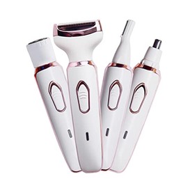 ANFOOS Maquinilla de afeitar eléctrica para mujer, recortadora de pelo para cara, nariz, cejas, barba, bigote, brazo, pierna, axila, bikini, sin dolor