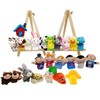 JZK 24 Finger Puppets Set animals family members cute Cloth