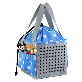 Carrying Case for Tonies Figures Felt Storage Bag for Toniebox Starterset Characters Holder for Toniebox Accessories, Blue