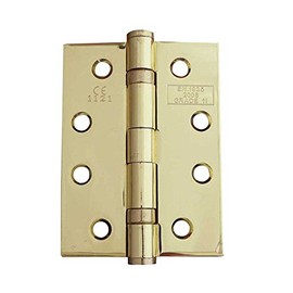 Ball Bearing Fire Door Hinges Polished Brass - 1 Pair (2 Hinges) - 4 Inch 102mm CE11 Grade