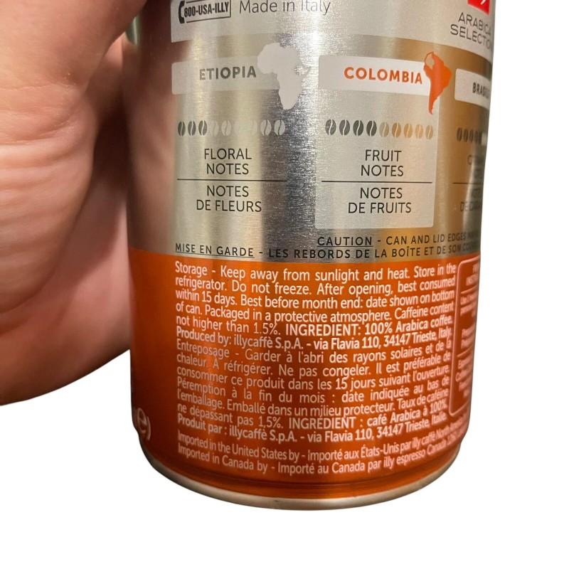 illy Coffee Arabica Selection Whole Bean Colombia Single Origin 8.8