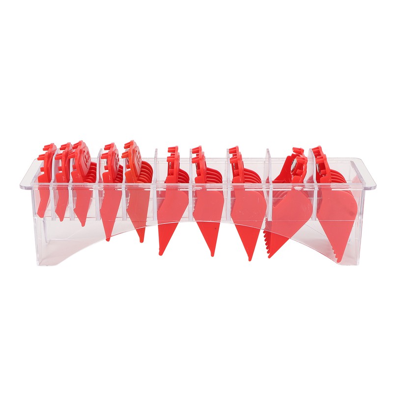 10pcs Professional Hair Clipper Guide Comb Red Hair Trimmer Cutting