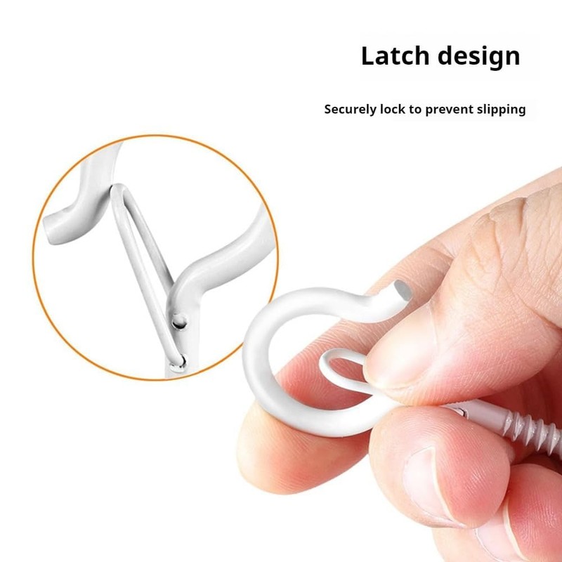 Lryusca Adhesive Ceiling Hooks Heavy Duty, 4 Pack Self Adhesive