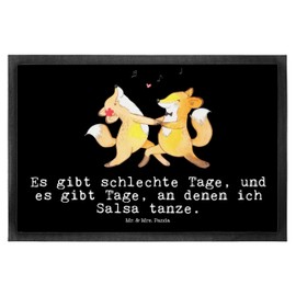 Mr. & Mrs. Panda 50 x 75 cm Doormat Foxes Salsa Dancing – Gift, Thank You, Win, Dance School, Motif Doormat, Door Mat, Front Door Mat