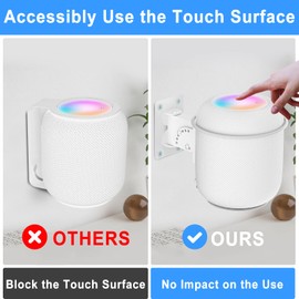 Speaker Wall Mount for HomePod 1st Wall Mount, Adjustable Swivel & Tilt Mount for HomePod Gen 1 Wall Mount, Heavy Duty Speaker Mount for HomePod 1st Mounting Brackets with Hardware Kit (White)