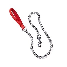 EveryYay Soft Grip Chain Dog Leash 4' L X 2.5mm W