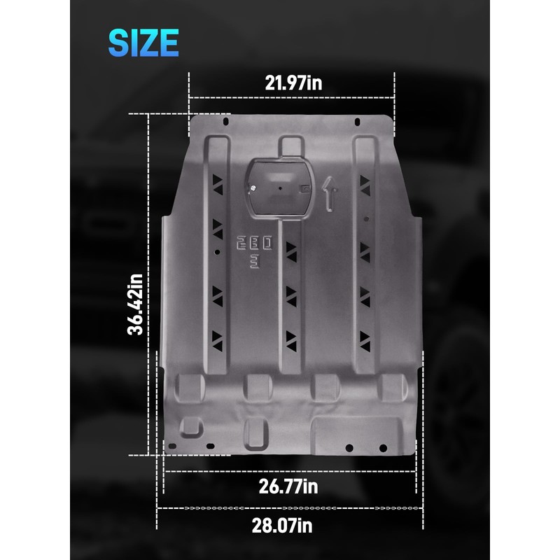 Transmission Skid Plate Compatible with 2015-2022 Ford F150 4WD 2.7L