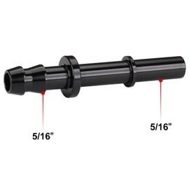 Podavelle 5/16 Hose Barb to 5/16 SAE Quick Connect Disconnect Male Fuel Fitting Adapter Aluminum Black