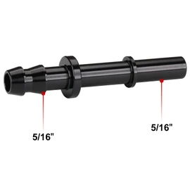 Podavelle 5/16 Hose Barb to 5/16 SAE Quick Connect Disconnect Male Fuel Fitting Adapter Aluminum Black