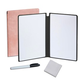 Portable Small Dry Erase Board Whiteboard Notebook Handheld, Reusable White Board Dry Erase Notebook for Desk, at Home Office Study Essentials-9.5" x 6.6" (Pink)