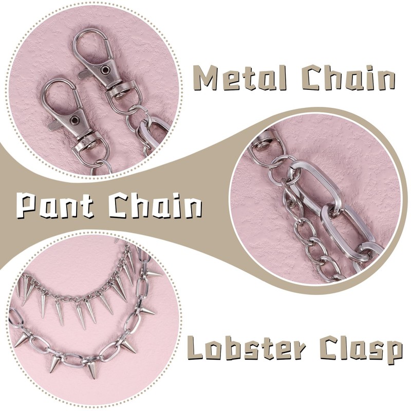 MILAKOO Spiked Studded Pants Belt for Women Men Biker Hip