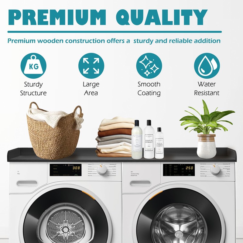 Royxen Laundry Countertop Solid Wood, Countertop for All Front-loaded Washing