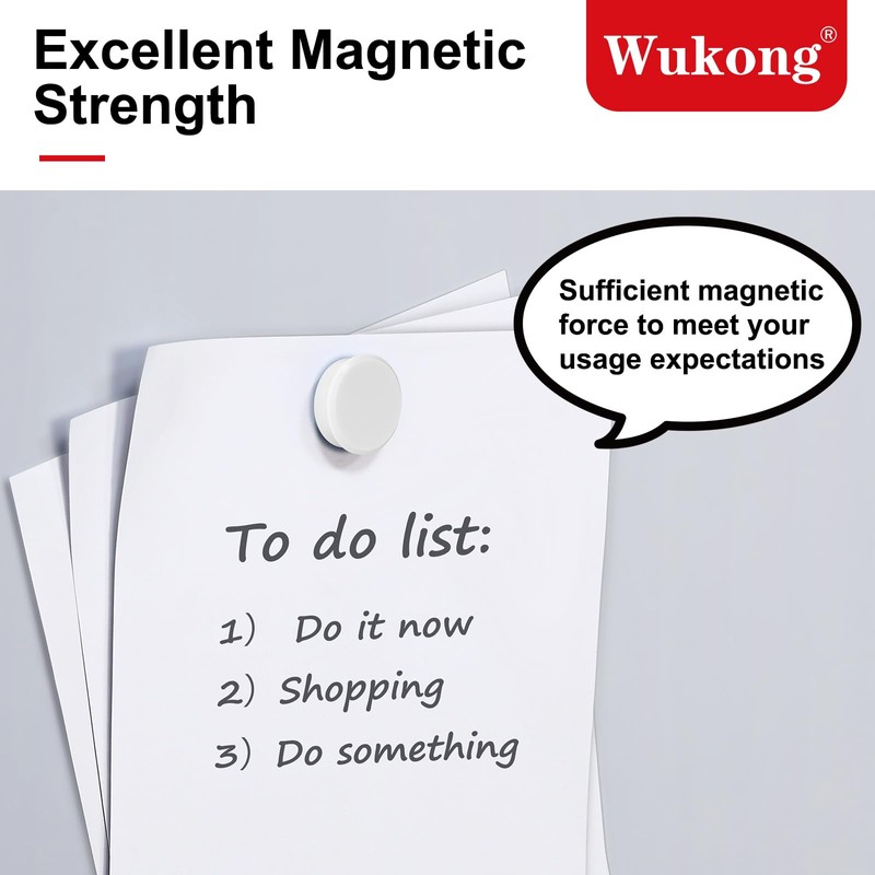Wukong 24 Pack White Fridge Magnets, Strong Whiteboard Magnets for
