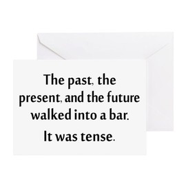 CafePress Grammar Joke Folded Greeting Card Matte