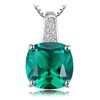 JewelryPalace Cushion Cut 3.4 ct Simulated Emerald Chain Pendant 45