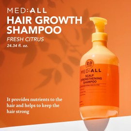 MEDIALL Scalp Strengthening Shampoo Fresh Citrus 24.34 fl. oz. - Purifying Hair Loss Shampoo for Men & Women | Volumizing & Hair Thickening Shampoo