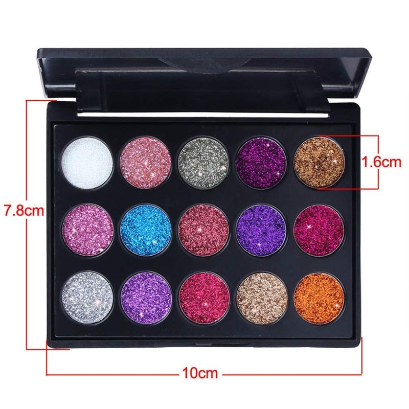 Mysense 30 Colors Glitter Eyeshadow Palette,Party Diamond Pressed Pighmented Mineral