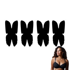 Anyhorse Bra Underwire Repair Patches – Butterfly Shape | 2 Pairs | Peel & Stick Fix for Exposed Bra Wires | Soft, Invisible, No-Sew Solution (01 Black)
