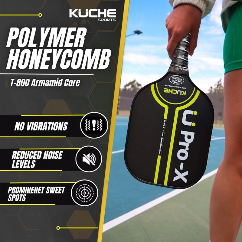 Kuche U PRO-X | T-800 Carbon Fiber Pickleball Paddle -