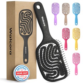 Walcora Hair Brush without Pulling, Detangling Brush & Detangler Brush for Women, Men & Children, for Curls, Wet, Fine & Long Hair, Hair Brush - Black