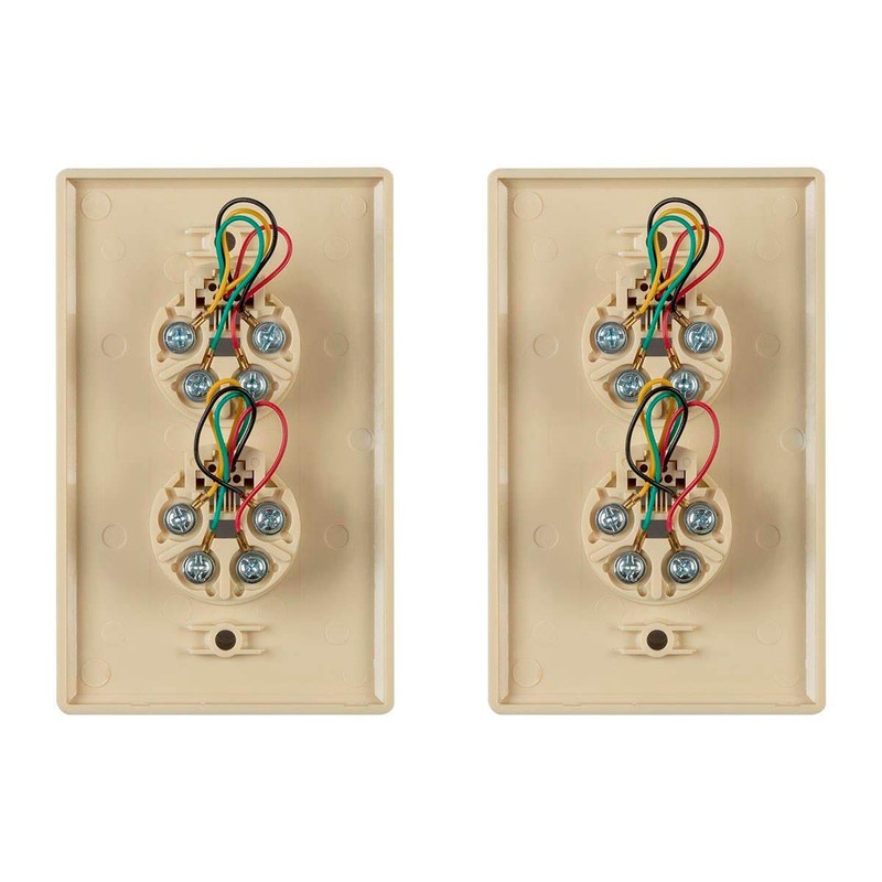 Monoprice Duplex Phone Jack Plate - Ivory (2 Pack) |