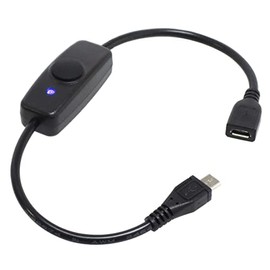 KAUMO Micro USB Micro B USB Switch (Not Compatible with Data Communication/Smart Phone Rapid Charging), On/Off Lamp, 11.0 inches (28 cm)