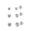 PRETTERY Silver Stud Earrings for Women, 3 Pairs Sterling Silver