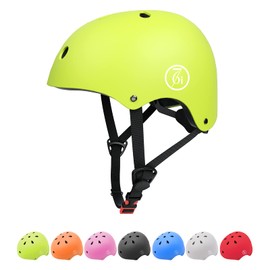 67i Bike Helmet Skateboard Helmet Adult Bike Helmet Skate Helmet Bicycle Helmet Men Women Scooter Helmet for Multi-Sports Bicycle Scooter Inline Roller Skate Rollerblading Cycling (Yellow, Large)