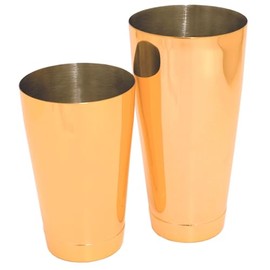 Spill-Stop 803-22 Shaker Can Set, Includes 28 oz. and 18 oz., Reinforced Bottom, Stainless Steel, Gold Plated Finish, Bartending Essential Bar Tools