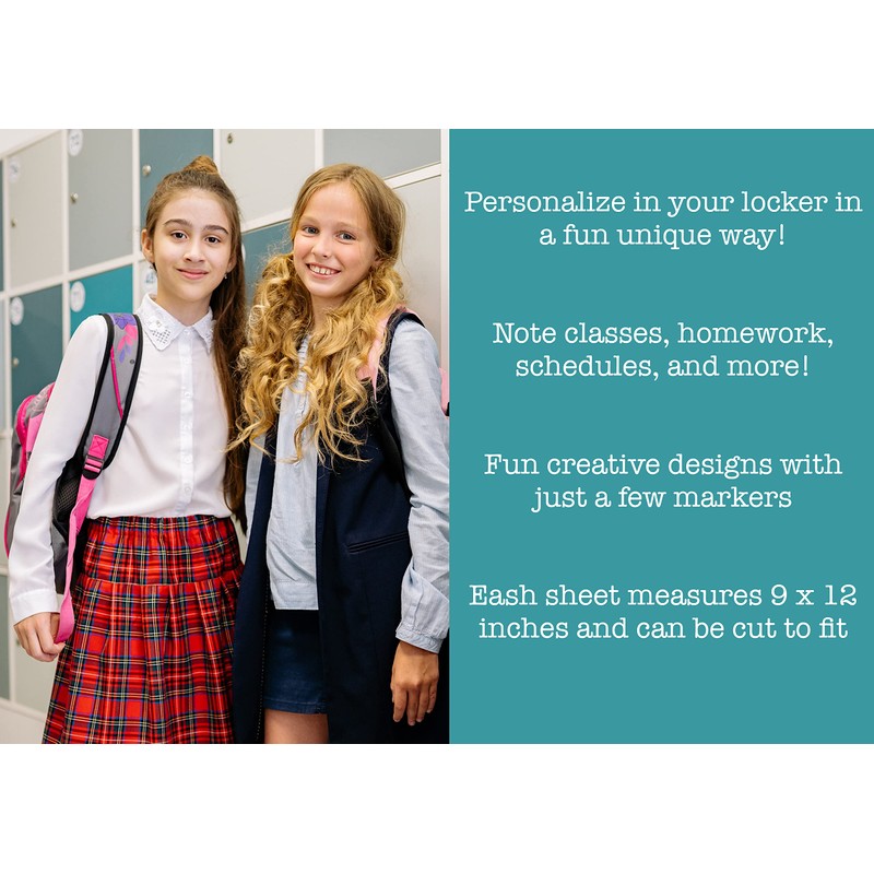 Iconikal 9 x 12-Inch Magnetic Sheets Locker Wallpaper, White, 3-Pack