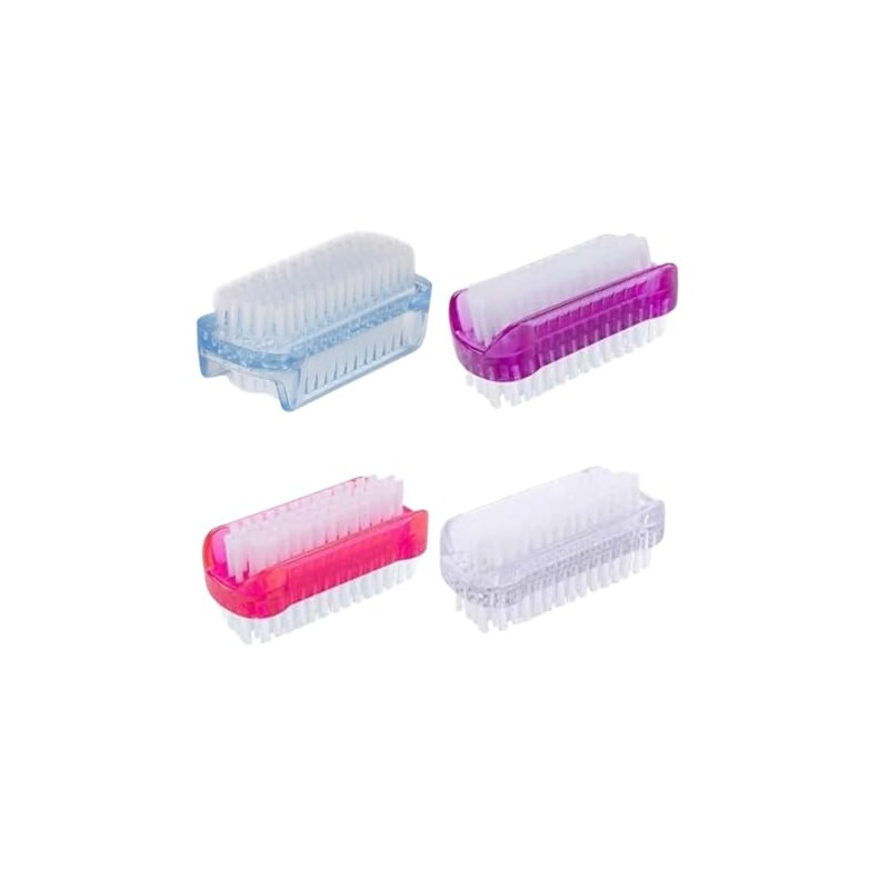 4pcs Double Sided Fingernail Scrub Brush (Style1, 8.5 * 3.5cm)